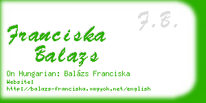 franciska balazs business card