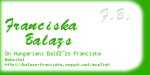 franciska balazs business card